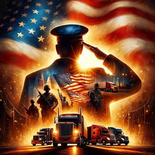 Load image into Gallery viewer, Diamond Painting - Full Round - American flag officer (40*40CM)
