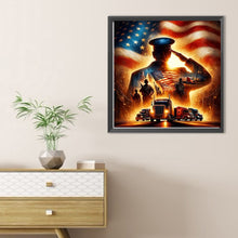 Load image into Gallery viewer, Diamond Painting - Full Round - American flag officer (40*40CM)
