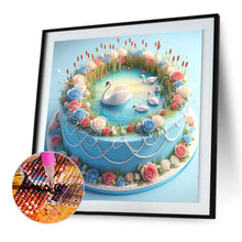 Load image into Gallery viewer, Diamond Painting - Full Round - Blue swan cake (30*30CM)
