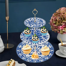 Load image into Gallery viewer, 3 Tier Acrylic Diamond Cupcake Stand Tower 5D DIY Diamond Painting Serving Tray

