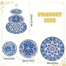 Load image into Gallery viewer, 3 Tier Acrylic Diamond Cupcake Stand Tower 5D DIY Diamond Painting Serving Tray
