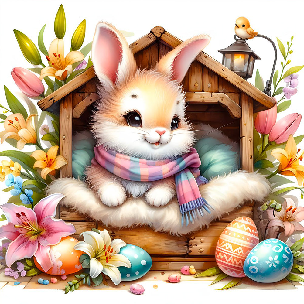 Diamond Painting - Full Round - Easter cottage bunny (40*40CM)