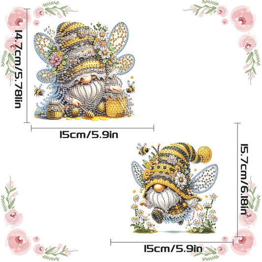 2pcs Cute Gnome Diamond Art Hanging Pendant 5D DIY Diamond Painting Dots Pendant