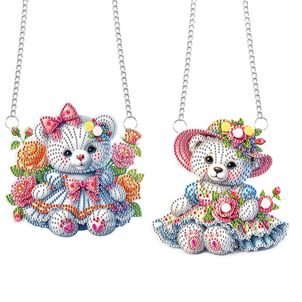 2pcs Animal Diamond Art Hanging Pendant 5D DIY Diamond Painting Dots Pendant