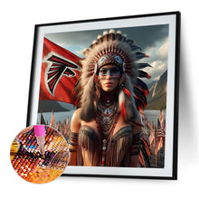 Load image into Gallery viewer, Diamond Painting - Full Round - Atlanta Falcons Indian Woman (40*40CM)
