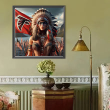 Load image into Gallery viewer, Diamond Painting - Full Round - Atlanta Falcons Indian Woman (40*40CM)
