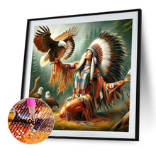 Load image into Gallery viewer, Diamond Painting - Full Round - Eagle and Indian Woman (40*40CM)
