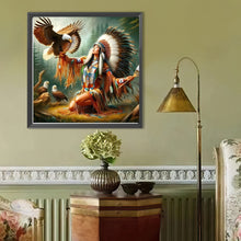 Load image into Gallery viewer, Diamond Painting - Full Round - Eagle and Indian Woman (40*40CM)
