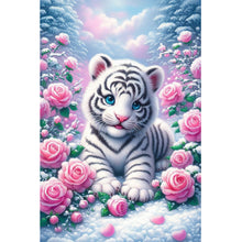 Load image into Gallery viewer, Diamond Painting - Full Round - Rose White Tiger Animal Series (40*60CM)
