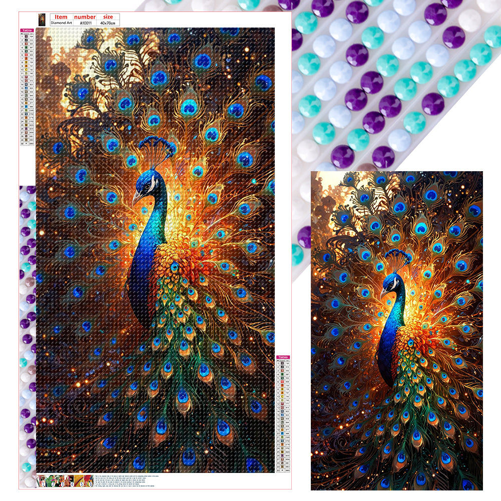 Diamond Painting - Full Round - Peacock (40*70CM)