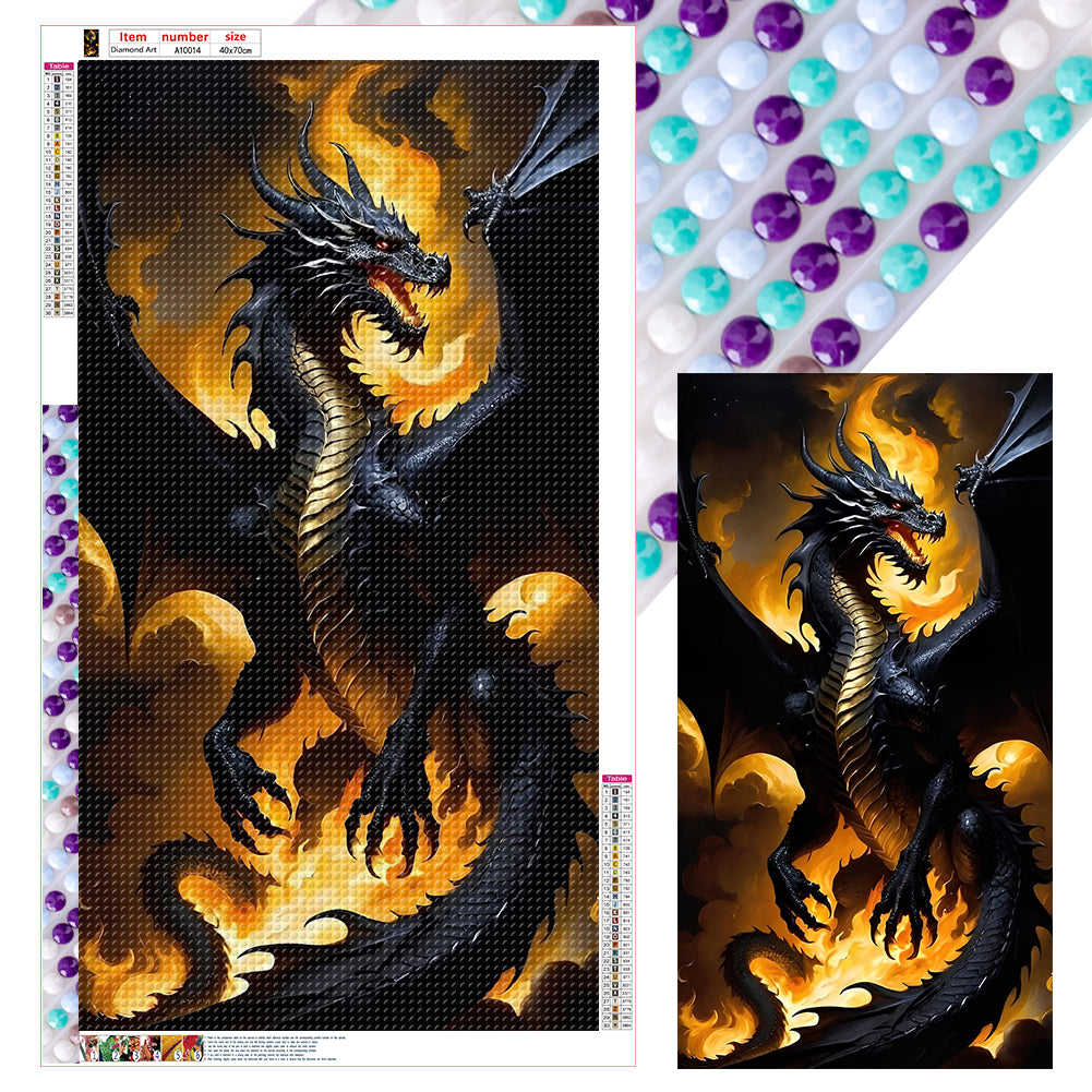 Diamond Painting - Full Round - Black Dragon (40*70CM)