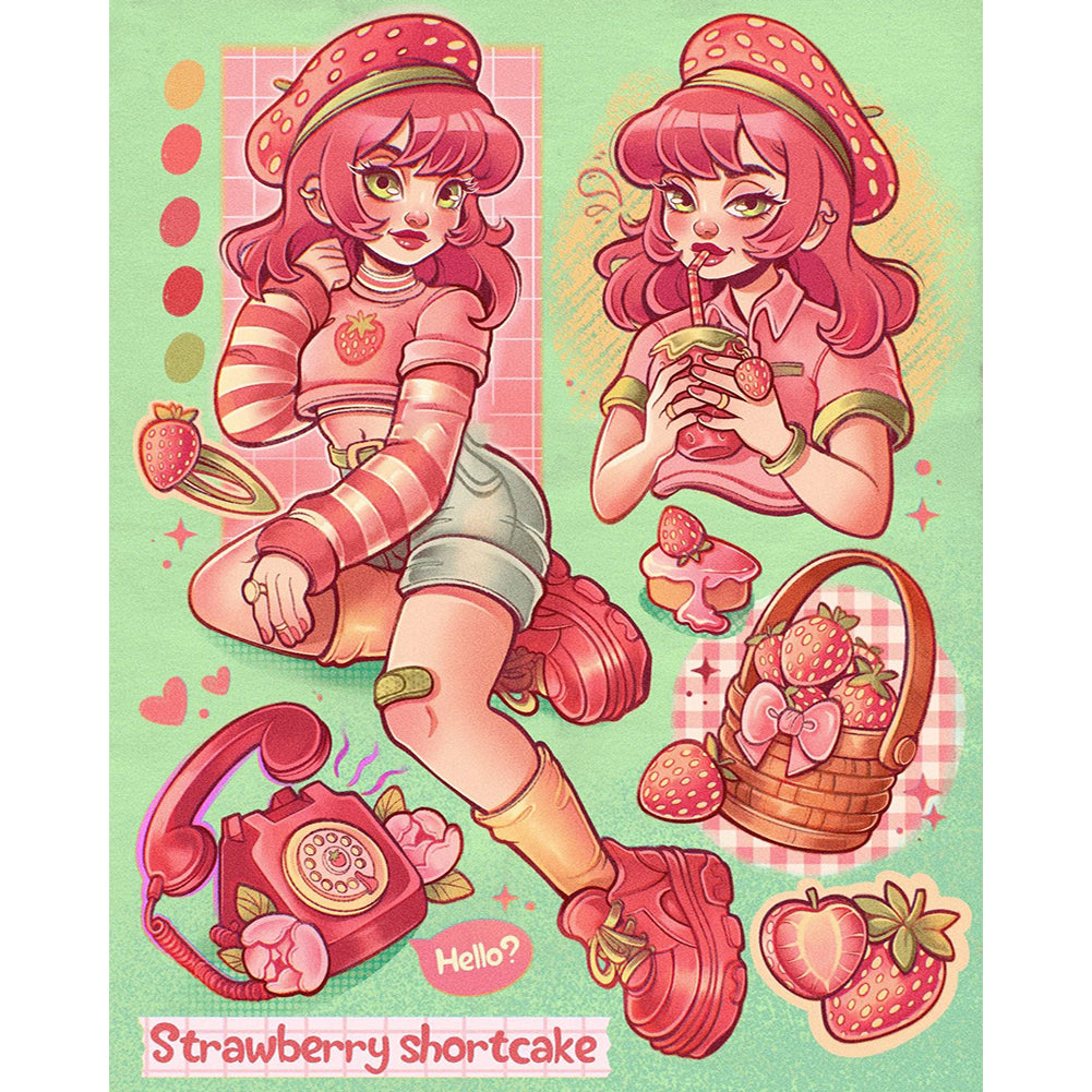 Diamond Painting - Full Round - Pink Hair Girl (40*50CM)