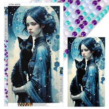 Load image into Gallery viewer, Diamond Painting - Full Round - Black Cat Girl (40*70CM)
