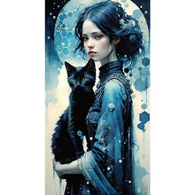 Load image into Gallery viewer, Diamond Painting - Full Round - Black Cat Girl (40*70CM)
