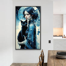 Load image into Gallery viewer, Diamond Painting - Full Round - Black Cat Girl (40*70CM)
