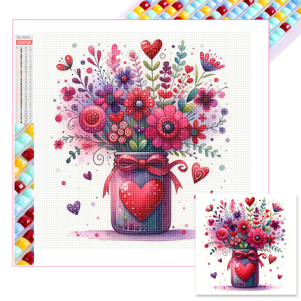 Diamond Painting - Full Square - Valentine's Day Flowers (30*30CM)