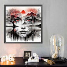 Load image into Gallery viewer, Diamond Painting - Full Round - Lady&#39;s headshot landscape (50*50CM)
