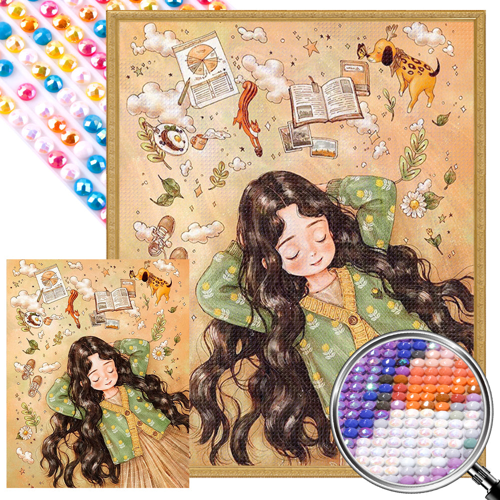 AB Diamond Painting - Full Round - Doodle fantasy girl (40*50CM)