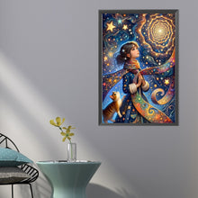 Load image into Gallery viewer, AB Diamond Painting - Full Round - Girl and cat under the starry sky (40*60CM)
