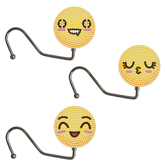 3Pcs Cute Cartoon Rhinestone Painting Keychain Hanger Diamond Painting Art Hooks