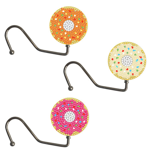 3Pcs Cute Cartoon Rhinestone Painting Keychain Hanger Diamond Painting Art Hooks