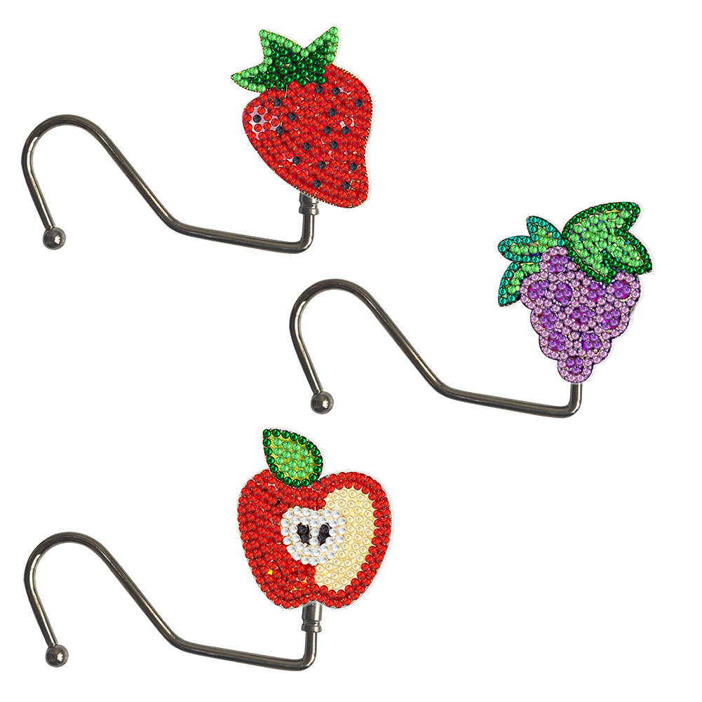 3Pcs Cute Cartoon Rhinestone Painting Keychain Hanger Diamond Painting Art Hooks