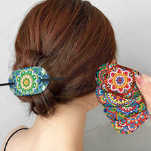 Load image into Gallery viewer, 5Pcs PVC Mandala Pattern 5D DIY Diamond Hair Sticks Crafts Gifts for Women Girls
