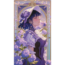 Load image into Gallery viewer, AB Diamond Painting - Full Round - Purple hydrangea girl (40*70CM)
