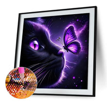Load image into Gallery viewer, Diamond Painting - Full Round - Butterfly cat (30*30CM)

