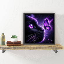 Load image into Gallery viewer, Diamond Painting - Full Round - Butterfly cat (30*30CM)

