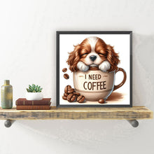 Load image into Gallery viewer, Diamond Painting - Full Round - Coffee puppy (30*30CM)
