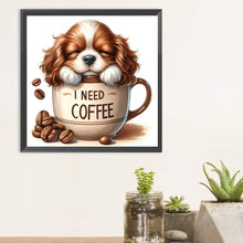 Load image into Gallery viewer, Diamond Painting - Full Round - Coffee puppy (30*30CM)
