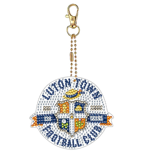 PET Double Sided Special Shaped Luton Town Football Club DIY Diamond Art Keyring