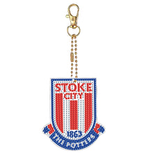 Load image into Gallery viewer, PET Double Sided Special Shaped Stoke City Football Club DIY Diamond Art Keyring
