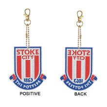 Load image into Gallery viewer, PET Double Sided Special Shaped Stoke City Football Club DIY Diamond Art Keyring
