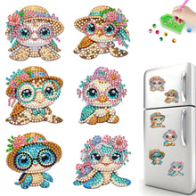Load image into Gallery viewer, 6Pcs Acrylic Summer Beach Turtle DIY Diamond Art Refrigerator Magnets Sticker
