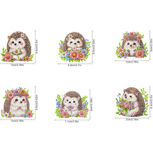 Load image into Gallery viewer, 6Pcs Acrylic Spring Flower Hedgehog DIY Diamond Art Refrigerator Magnets Sticker
