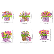 Load image into Gallery viewer, 6Pcs Acrylic Tulip DIY Diamond Art Refrigerator Magnets Sticker for Beginners

