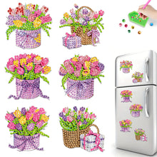 Load image into Gallery viewer, 6Pcs Acrylic Tulip DIY Diamond Art Refrigerator Magnets Sticker for Beginners
