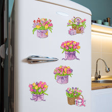 Load image into Gallery viewer, 6Pcs Acrylic Tulip DIY Diamond Art Refrigerator Magnets Sticker for Beginners
