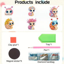 Load image into Gallery viewer, 6Pcs Acrylic Snail DIY Diamond Art Refrigerator Magnets Sticker for Beginners
