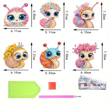 Load image into Gallery viewer, 6Pcs Acrylic Snail DIY Diamond Art Refrigerator Magnets Sticker for Beginners
