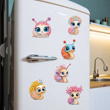 Load image into Gallery viewer, 6Pcs Acrylic Snail DIY Diamond Art Refrigerator Magnets Sticker for Beginners
