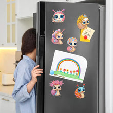 Load image into Gallery viewer, 6Pcs Acrylic Snail DIY Diamond Art Refrigerator Magnets Sticker for Beginners

