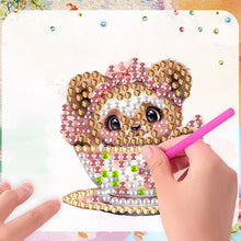 Load image into Gallery viewer, 5Pcs Porcelain Cup Bear Diamond Art Fridge Magnet Diamond Painting Fridge Magnet
