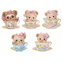 Load image into Gallery viewer, 5Pcs Porcelain Cup Bear Diamond Art Fridge Magnet Diamond Painting Fridge Magnet
