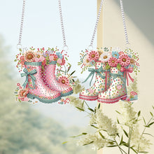 Load image into Gallery viewer, 2Pcs Special Shape Flower Car Diamond Painting Ornaments for Garden Window Decor
