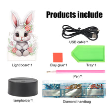 Load image into Gallery viewer, Acrylic Double Sided Diamond Painting LED Night Light for Adults (Rabbit)
