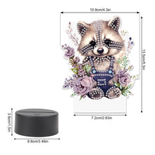 Load image into Gallery viewer, Acrylic Double Sided Diamond Painting LED Night Light for Adults (Raccoon)
