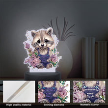 Load image into Gallery viewer, Acrylic Double Sided Diamond Painting LED Night Light for Adults (Raccoon)
